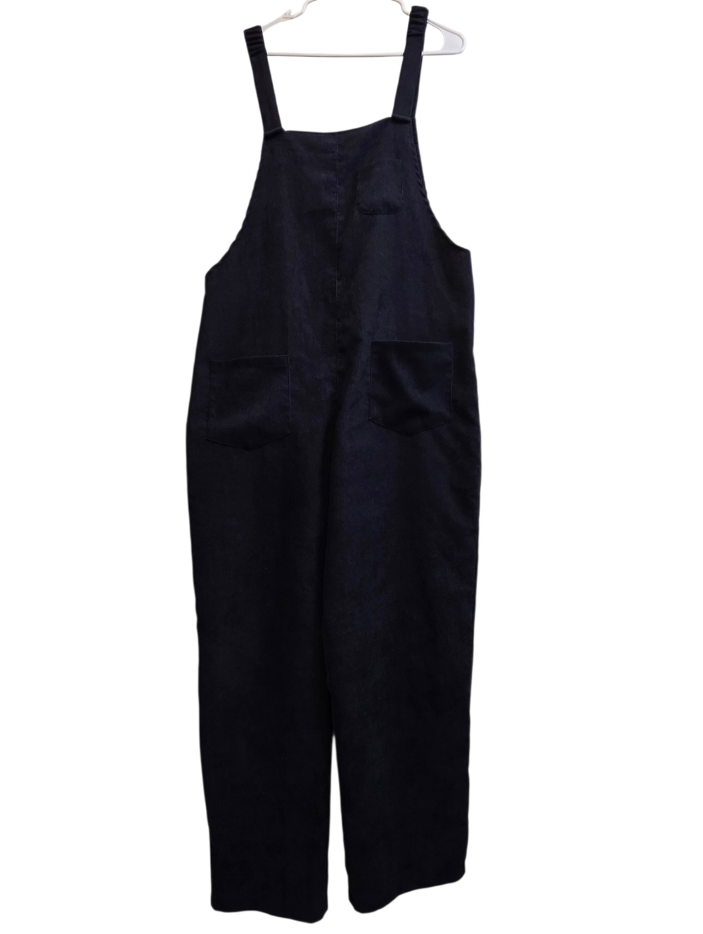 100% Cotton EUC Navy Blue Corduroy 5 Pocket Overalls With Elastic Straps Size M